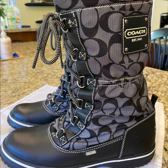 Coach Shoes - Black Coach Snow Boots Size 8